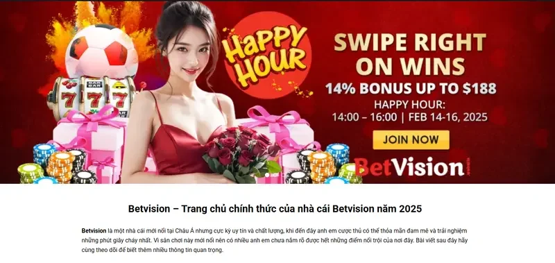 Betvision là sân chơi giải trí được hình thành vào cuối năm 2021